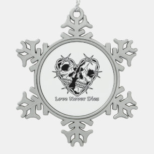 Romantisch gotisch voor koppels tin sneeuwvlok ornament