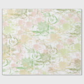 Romantisch, goud, Blauwgroen, Waterverf, Chic, Flo Cadeaupapier (Vlak)