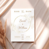 Romantisch Goud Bloemen Roos Elegant Save The Date Kaart