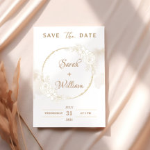 Romantisch Goud Bloemen Roos Elegant Save The Date