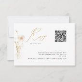 Romantisch Goud Blush Bruiloft Website QR Code RSVP Kaartje (Voorkant)