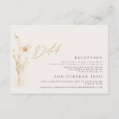 Romantisch Goud & Blush Geperst Bloemen Bruiloft Informatiekaartje (Voorkant)