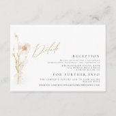 Romantisch Goud & Blush Geperst Bloemen Bruiloft Informatiekaartje (Voorkant)