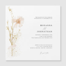 Romantisch Goud & Blush Geperst Bloemen Bruiloft