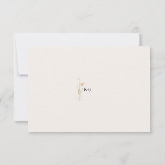 Romantisch Goud Blush Geperst Bloemen QR-code RSVP (Achterkant)