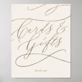 Romantisch Goud Calligrafie | Ivoren Kaarten en Ca Poster