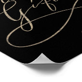 Romantisch Goud Calligrafie Zwarte Kaarten & Cadea Poster (Hoek)