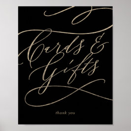 Romantisch Goud Calligrafie Zwarte Kaarten & Cadea Poster