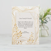 Romantisch goud en eucalyptus bruiloft bedankkaart (Staand voorkant)