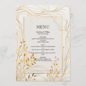 Romantisch goud en eucalyptus bruiloft menu (Voorkant)