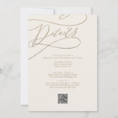 Romantisch Goud en Ivoor Alles In Een QR Code Brui Kaart (Achterkant)