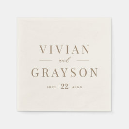  Romantisch goud en ivoor bruiloft Napkins Servet