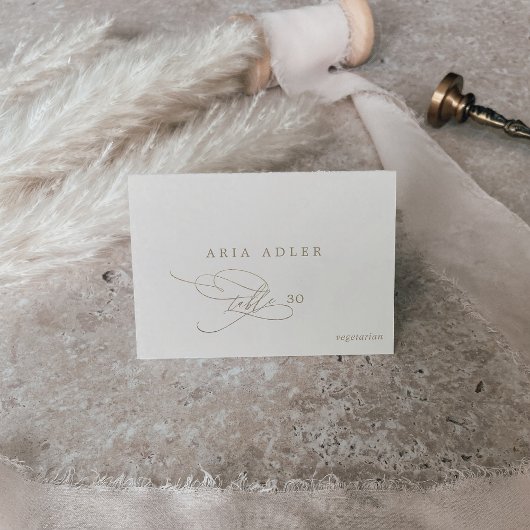 Romantisch Goud en Ivoor Menu Optie Plaatskaarten Kaart