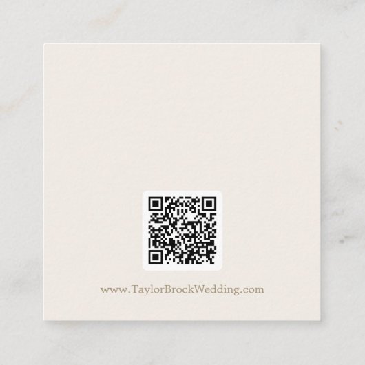 Romantisch Goud en Ivoor QR Code Bruiloft Details Informatiekaartje (Achterkant)