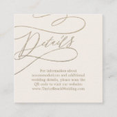 Romantisch Goud en Ivoor QR Code Bruiloft Details Informatiekaartje (Voorkant)