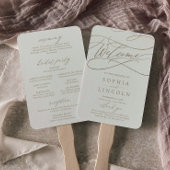 Romantisch Goud en Ivoor Receptie Trouwprogramma Handwaaier