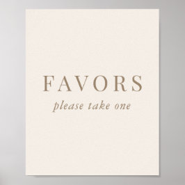  Romantisch goud en ivoor Weddin Favors Sign Poster