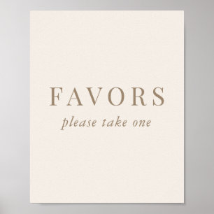 Romantisch goud en ivoor Weddin Favors Sign Poster