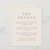 -Romantisch goud en Ivory Wedding - Gegevens Informatiekaartje (Voorkant / Achterkant)