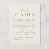 -Romantisch goud en Ivory Wedding - Gegevens Informatiekaartje (Voorkant)