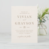  Romantisch goud en Ivory Wedding Kaart (Staand voorkant)