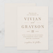 Romantisch goud en Ivory Wedding Kaart (Voorkant / Achterkant)