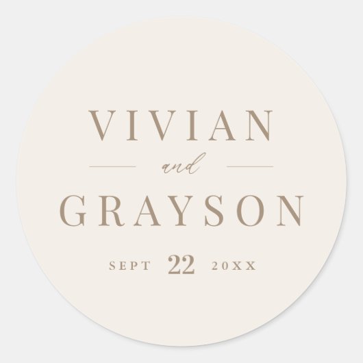  Romantisch goud en Ivory Wedding Ronde Sticker (Voorkant)