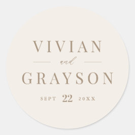  Romantisch goud en Ivory Wedding Ronde Sticker