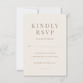 -Romantisch goud- en Ivory Wedding RSVP-kaart RSVP Kaartje (Voorkant)