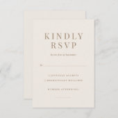 -Romantisch goud- en Ivory Wedding RSVP-kaart RSVP Kaartje (Voorkant / Achterkant)