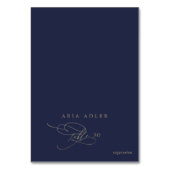 Romantisch Goud en Navy Menu Optie Plaatskaarten Kaart (Voorkant)