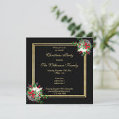 Romantisch goud en zwart, hoek dec's kerst kaart (Staand voorkant)