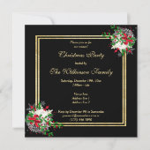 Romantisch goud en zwart, hoek dec's kerst kaart (Voorkant)