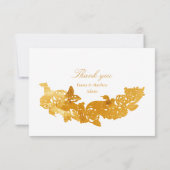 Romantisch Goud Faux Folie Foto Bruiloft Bedankkaart (Achterkant)