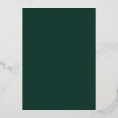 Romantisch goud folie | Smaragd kader trouwen Uitnodiging (Achterkant)