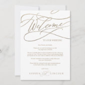 Romantisch Goud Gestileerde Naam Welkom Routebesch (Voorkant)