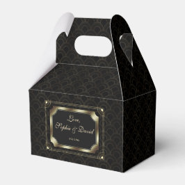 Romantisch goud Great Gatsby Art Deco 20s bruiloft Bedankdoosjes