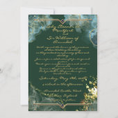 Romantisch Goud Groen Marmer Fantasy2 Trouwen Kaart (Voorkant)
