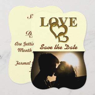 Romantisch goud in elkaar grijpende harten, foto, kaart