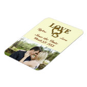 Romantisch goud in elkaar grijpende harten uw foto magneet (Linkerzijde)