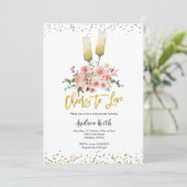 Romantisch goud juicht om van Vrijgezellenfeest te Kaart (Staand voorkant)