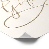 Romantisch goud kalligrafie | Ivoren kaarten en ge Poster (Hoek)