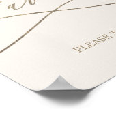 Romantisch goud kalligrafie | Ivoren trouwgunsten Poster (Hoek)