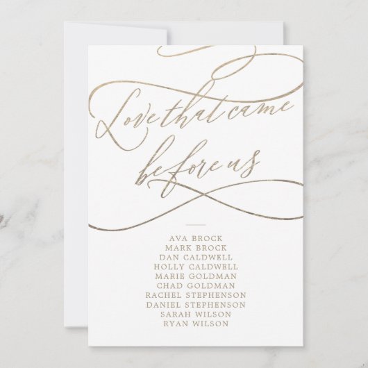 Romantisch Goud Liefde Voor Ons Zitkaart Kaart (Voorkant)