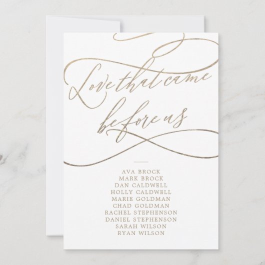 Romantisch Goud Liefde Voor Ons Zitkaart Kaart (Achterkant)