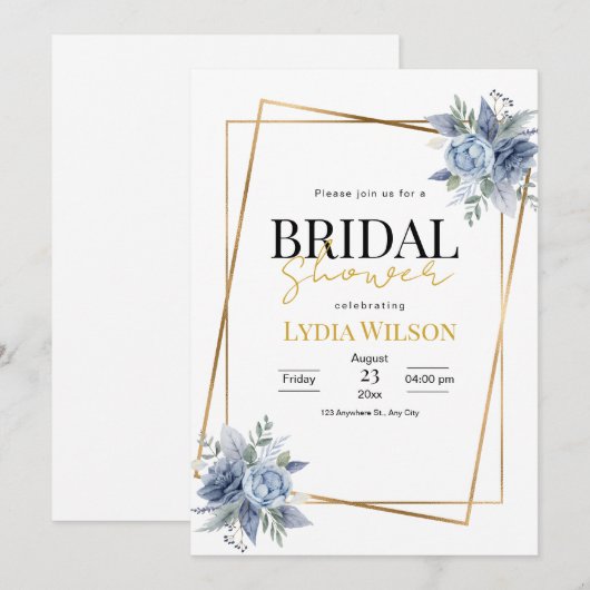 Romantisch Goud Lijst Bloemen Vrijgezellenfeest Mi Kaart (Voorkant / Achterkant)