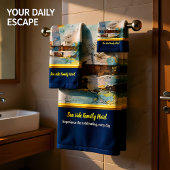 Romantisch goud met nautische kust Vuurtoren db Bad Handdoek