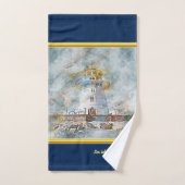 Romantisch goud met nautische kust Vuurtoren db Bad Handdoek (Handdoek)
