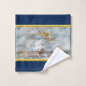 Romantisch goud met nautische kust Vuurtoren db Bad Handdoek (Wasdoekje)