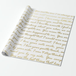 Romantisch goud modern script typografie huwelijk  cadeaupapier